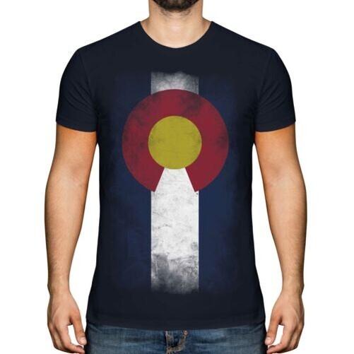 

Colorado Flag Faded Condition Mens T-Shirt Coloradan T-Shirt M