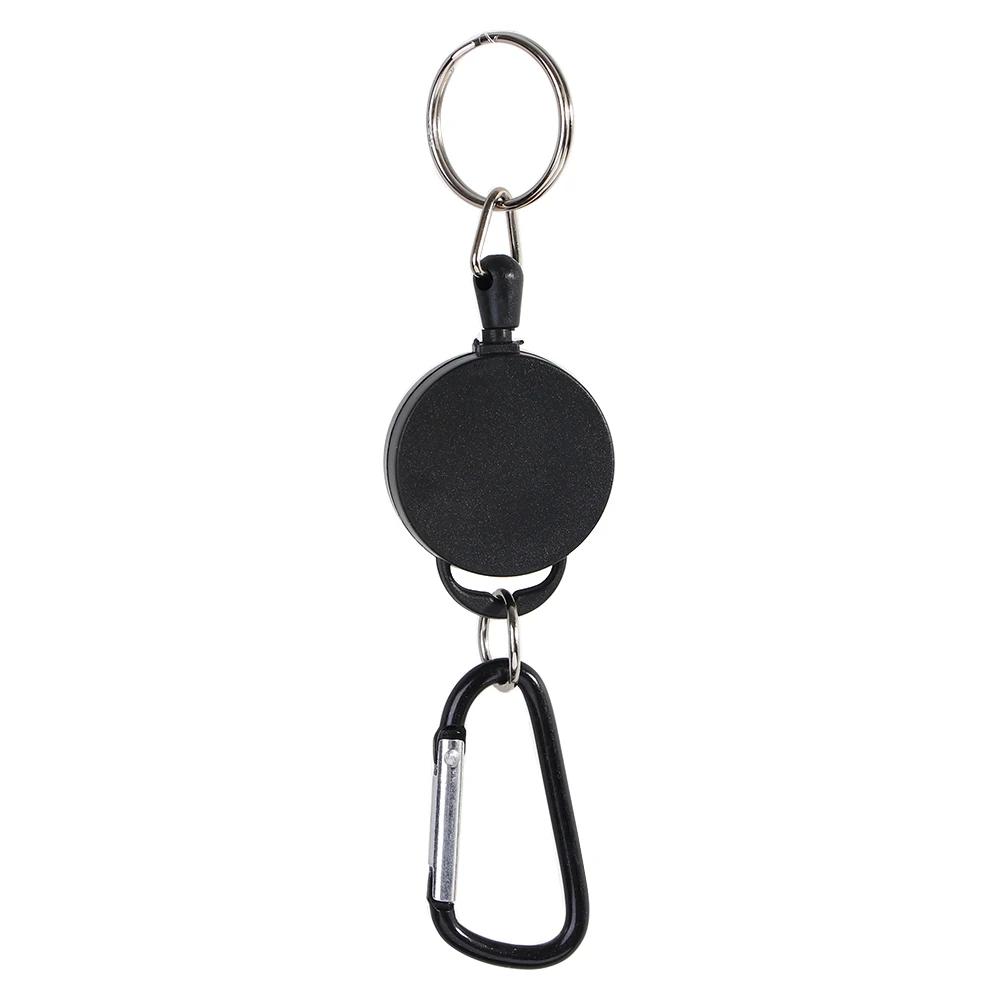 Portable Creative Nylon Wire Rope Anti-Lost Easy Buckle Outdoor Sports Key Ring Badge Reel ID Card Holder