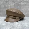 Face Small Coffee Beret British Casual Versatile Pu Leather Painter Hat Octagonal Hat Children