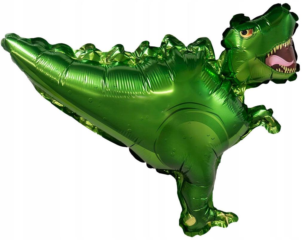 Balon Foliowy Zielony Dinozaur Dino T-Rex Urodziny Party Dekoracja 20X37Cm
