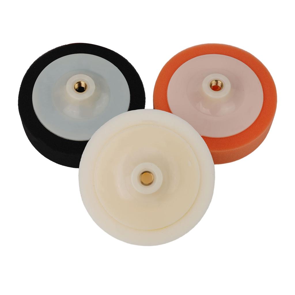 3pcs For M14 Thread Polishing Sponge Head Round 6in 150mm Car Polishing Heads Mop Pads Sponge Soft Foam Buffing Abrasive Tools