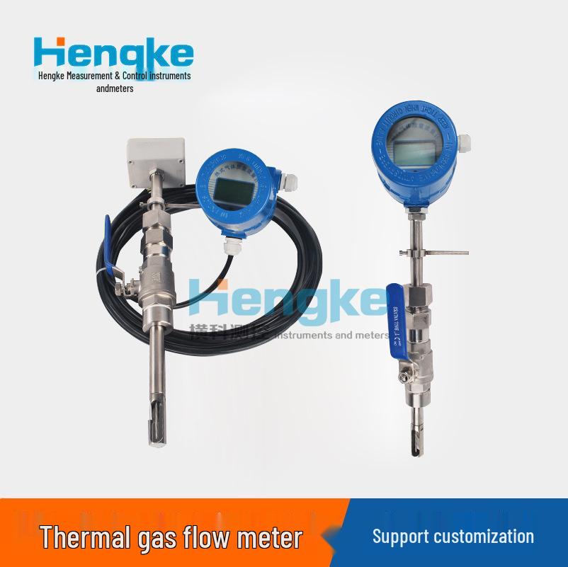 Insertion Thermal Gas Flow Meter with Remote Transmission for Compressed Air