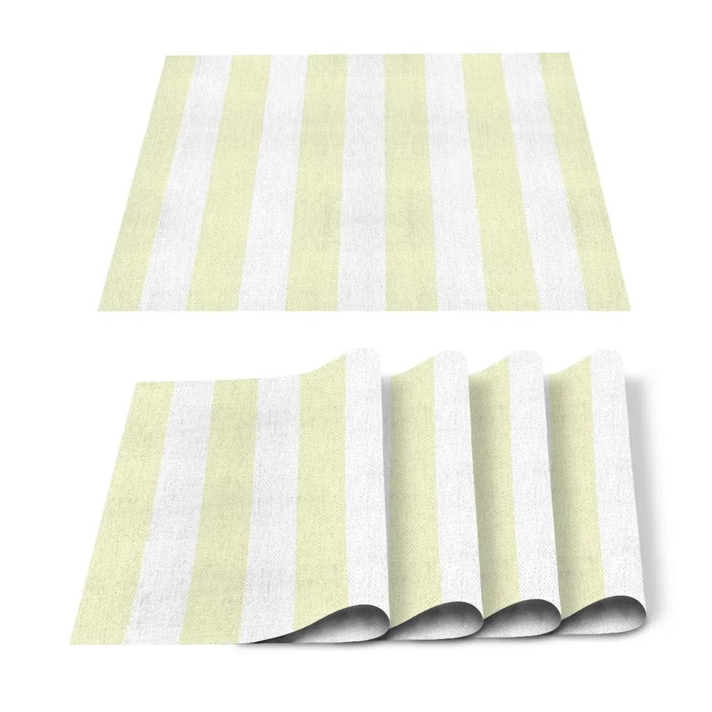 1PC Black White Stripes Pattern Table Mat Kitchen Decoration Placemat   For Wedding Dining Accessories