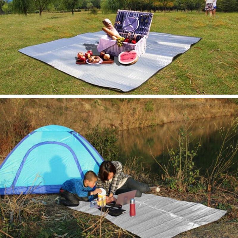 Waterproof Aluminum Foil Eva Camping Mat Foldable Picnic Sitting Mat Pad FO