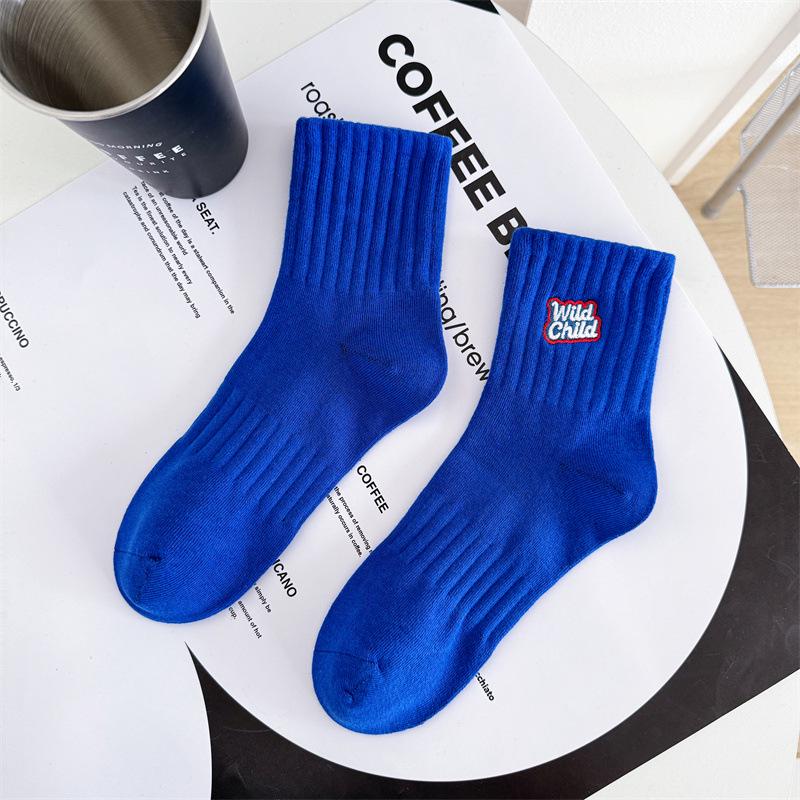 

Cityboy Korean Embroidered Mid-Tube Socks - Trendy, Breathable Sports Socks for Men and Women One Size 36-45 (Seamless Toe)