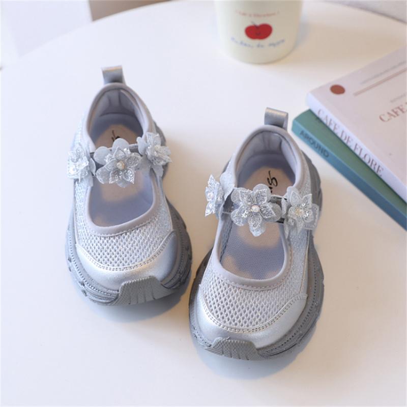 New Summer Children Shoes Mesh Breathable Flower Kids Casual Shoes Fashion Outdoor Girls Sneakers Size 26-37