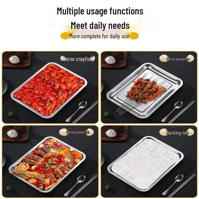 304 Stainless Steel Extra Thick Deep Grill & Dinner Pan