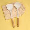 Beige Silicone Spatula & Ladle Set with Beech Handles