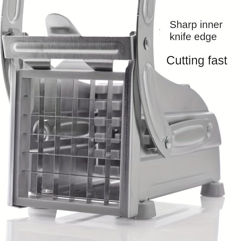 Stainless Steel French Fry Cutter , Manual Hand Powered Vegetable , Fruit Slicer with Adjustable Blade for Potatoes, Onions, Carrots