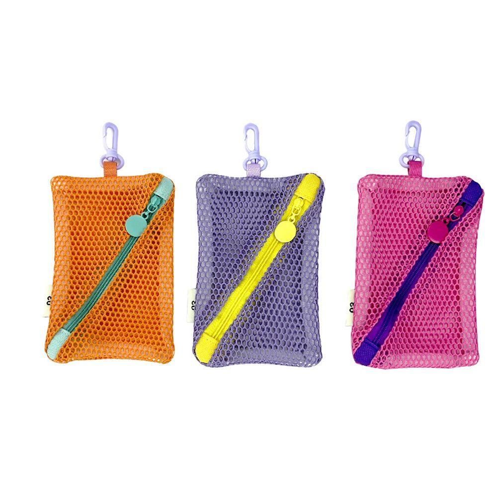 Lightweight Mesh Zipper Bags Portable Cosmetic Accessories Organizer Travel Toiletry Pockets  Girls
