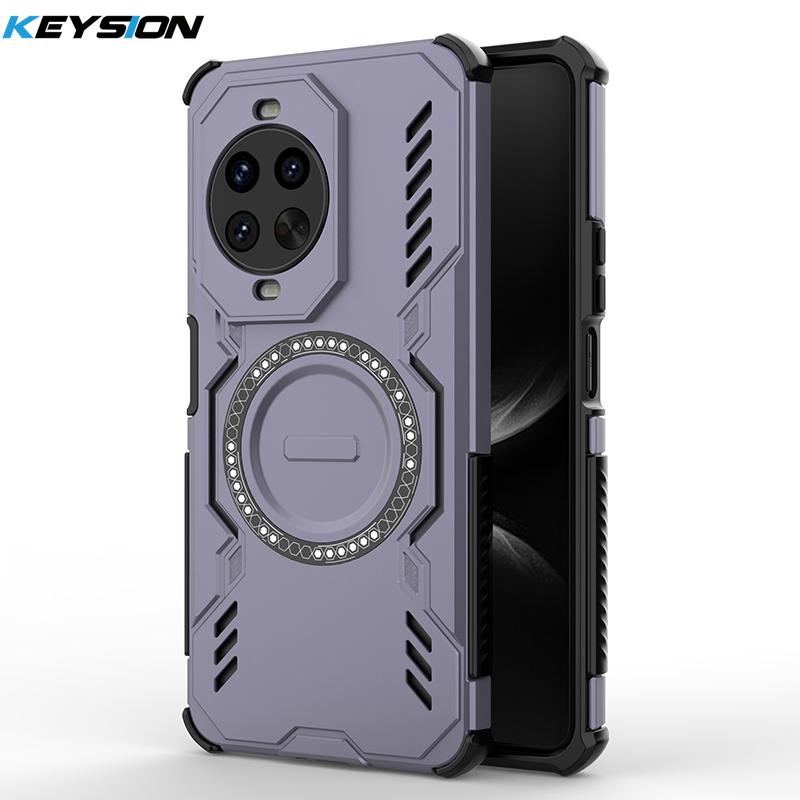 

KEYSION Hollow Heat Dissipation Case for Huawei nova 14 Pro Magnetic Cooling Shockproof Phone Cover for Huawei nova 14 14 Pro for Huawei nova 14 Pro фіолетовий