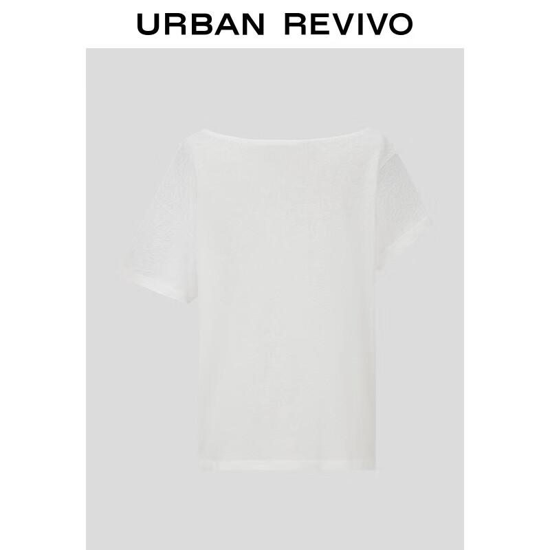 UR 2025 Women s Autumn Irregular One-Shoulder Print T-Shirt L грязно-белый