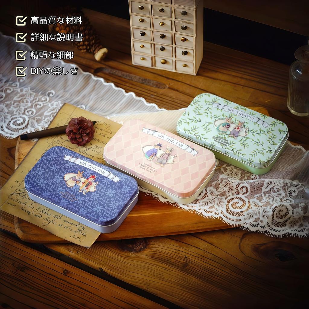 ZKEIZU Miniature Dollhouse Wooden DIY Hut Box Winter Rabbit Journey Assembly Kit Kit, Theater, (Winter Walk)