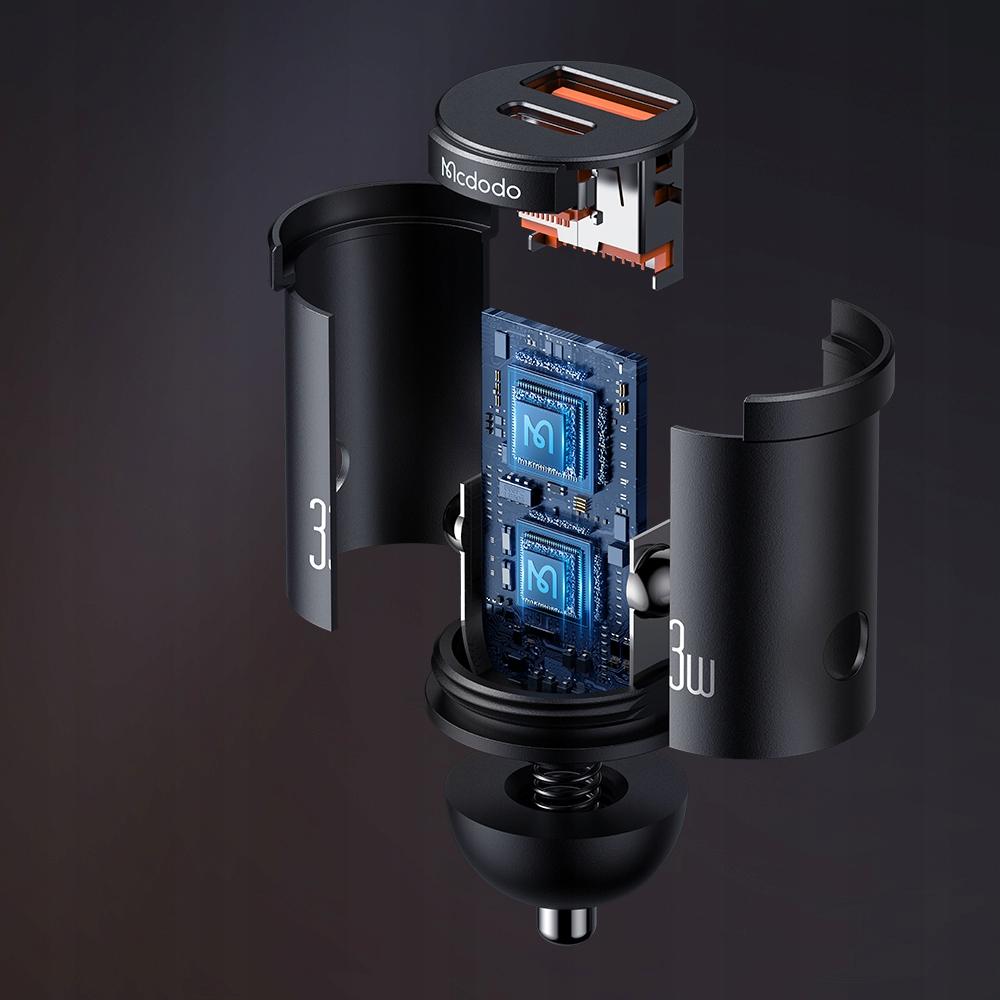 Mcdodo Powerful Fast Car Charger For Phone 2X Usb Usb-C 33W Led