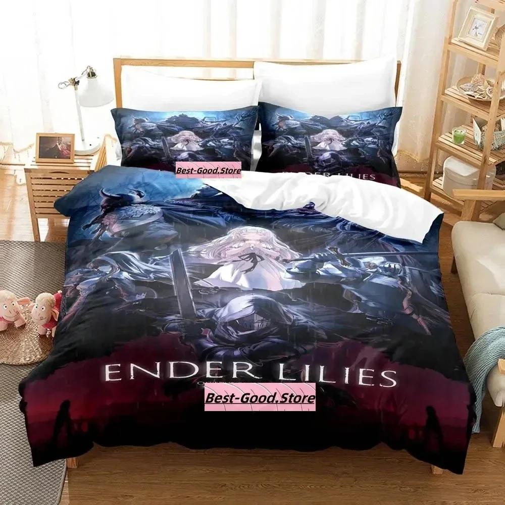 Gamw ENDER LILIES Quietus of the Knights Bedding Set Printed With Pillowcase Bed Duvet Cover Soft Single Double Queen Super King