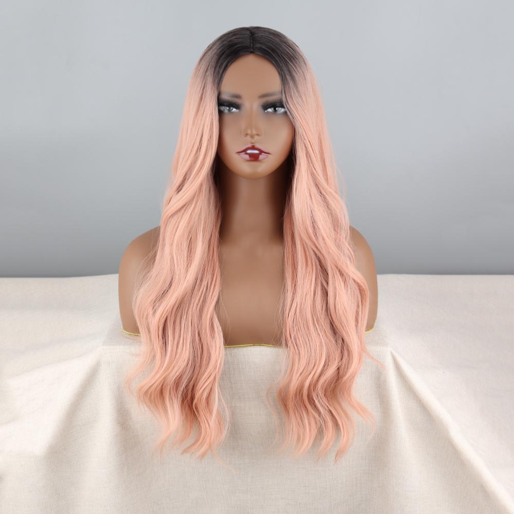 XINRAN Dámská móda Dlouhá rovná paruka Ombre z červeného vína s ofinou Syntetické vlákno Přírodní rovná Cosplay Paruka na denní nošení