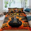 Rock Music King Queen Duvet Cover Electric Guitar Punk Style Bedding Set Youth Fashion Hip Hop 3D Polyester Comforter Cover