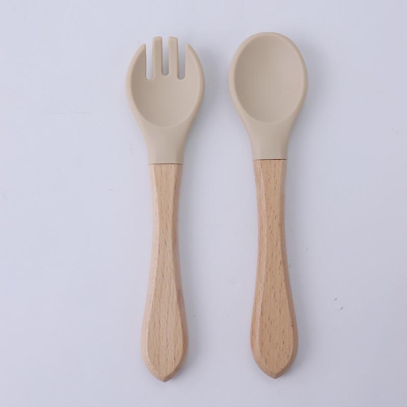 Children's Silicone Divided Plate Set: Food-Grade Tableware with Fork & Spoon for Babies and Toddlers