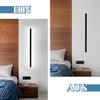 Kinkiet LED - NETTLIFE - 2x100 cm - Czarny - Metal - 32W - Zimna biel