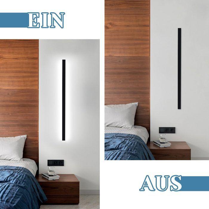 Kinkiet LED - NETTLIFE - 2x100 cm - Czarny - Metal - 32W - Zimna biel