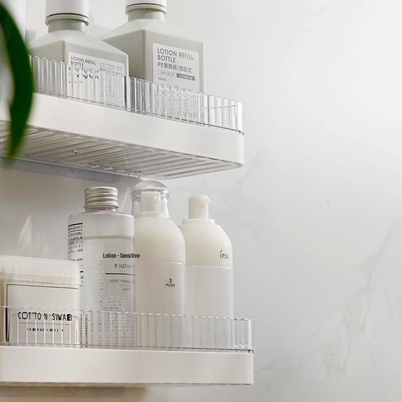 Punch-Free Wall-Mounted Bathroom and Kitchen Storage Rack