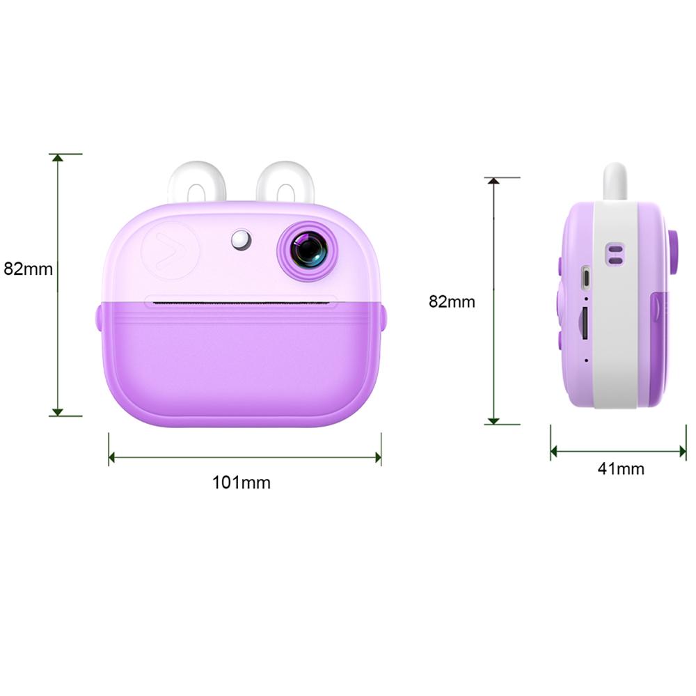 Kids Instant Cameras 2.0 Inch HD IPS Screen Thermal Paper Picture Photo With Lanyard Printer Children Christmas Toys Gifts