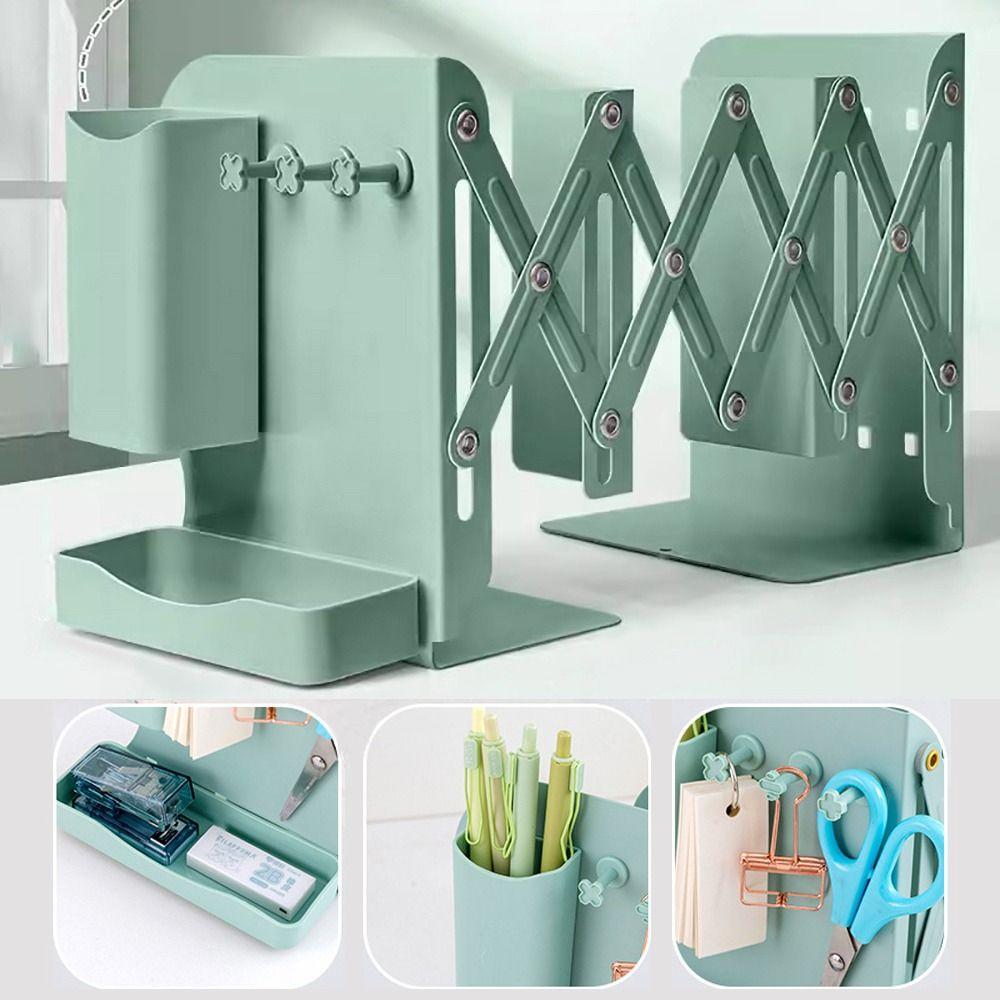 Adjustable Scalable Bookshelf Metal Book Stand Durable Telescopic Bookends