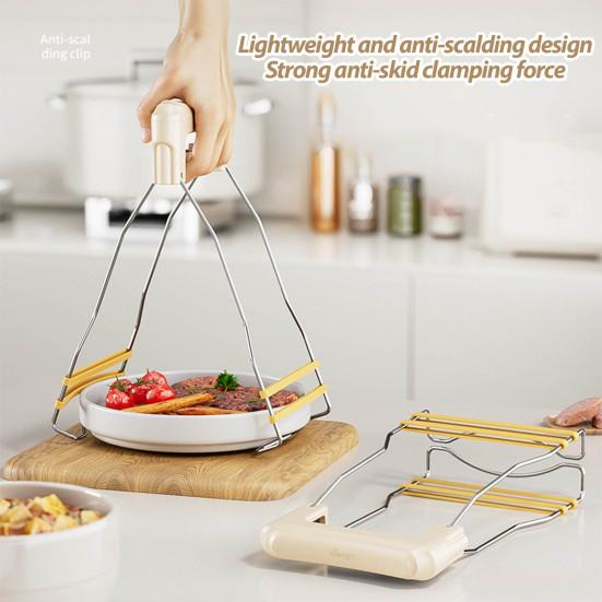 Anti-scalding Dish Tweezers Clip Holder Heat-Resistant Pan Gripper Secure Grip Pot Holder Kitchen Essential