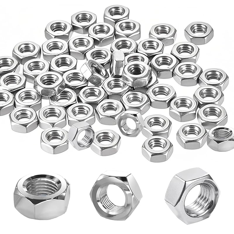 170pcs M3-0.5 Hex Nuts 304 Stainless Steel High Strength Anti-Rust Nut Kit for Machinery, Electronics, Furniture