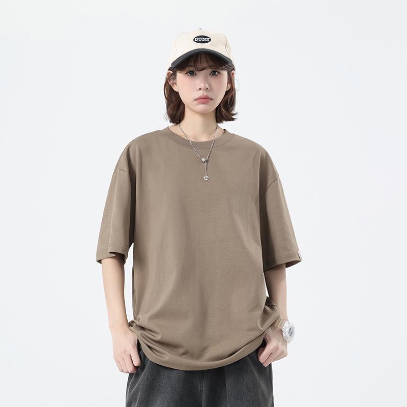 

Унисекс Летний Тренд Однотонная Тяжелая Футболка с Двусторонним Принтом M