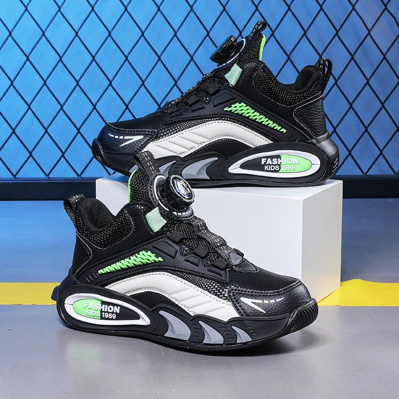 Sneakers Warm Cotton Shoes Training Children's Rotation Boy New Velvet Two Basketball Shoes Winter Boys Buckle Spot