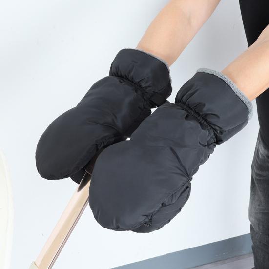 Infant Stroller Gloves Anti-Freeze Warm Muffs Plush Lined Hand Muffs Waterproof Stroller Mittens for Handlebars Cold Weather Winter Stroller