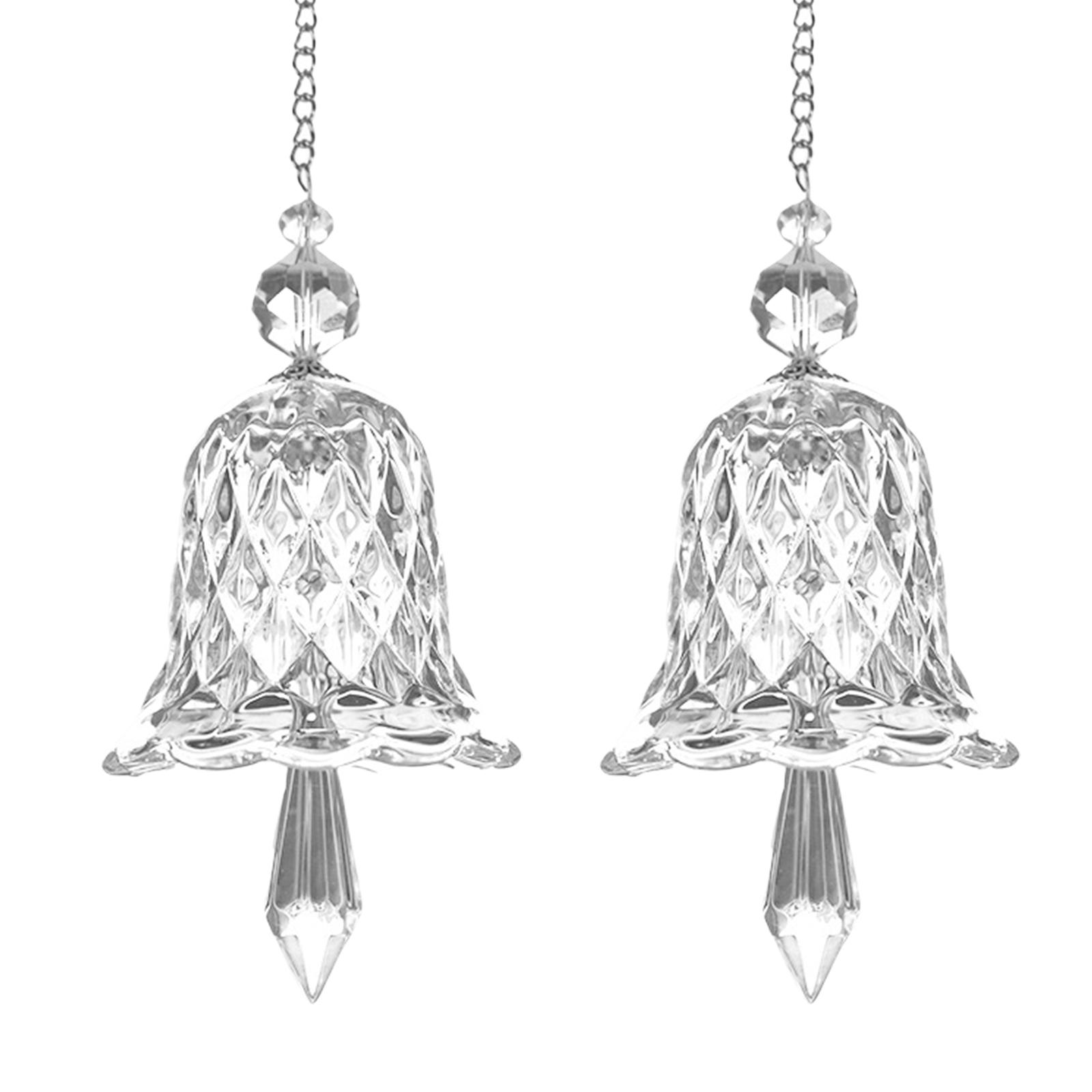 

2 шт. сверкающие хрустальные колокольчики для рождественского украшения, стеклянные колокольчики, подвесные ловцы солнца для украшения окон, комнат и автомобилей 1