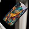 Chromatic Fragments Black Glass Phone Case For iPhone 17 Air 16 E 15 Plus 14 Pro Max 13 12 Mini 11 5 6 7 8 Plus XR X Back Cover