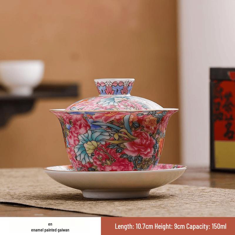 Chaxun Enamel Sancai Gaiwan