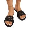 Fashion new hollow breathable lace flat-bottomed slippers women's pedal home slippers casual open-toed low-heeled slippers