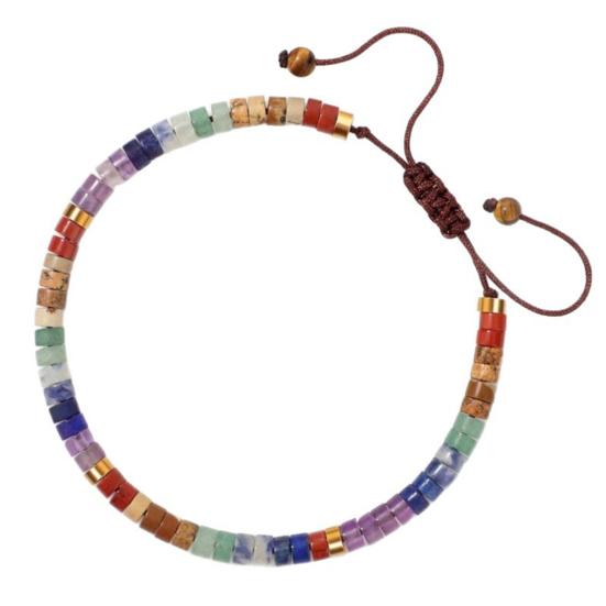 Women Bracelet Colorful Beads Decor Adjustable Length Braided Bracelet Wristwear Jewelry Gift Versatile Accessory
