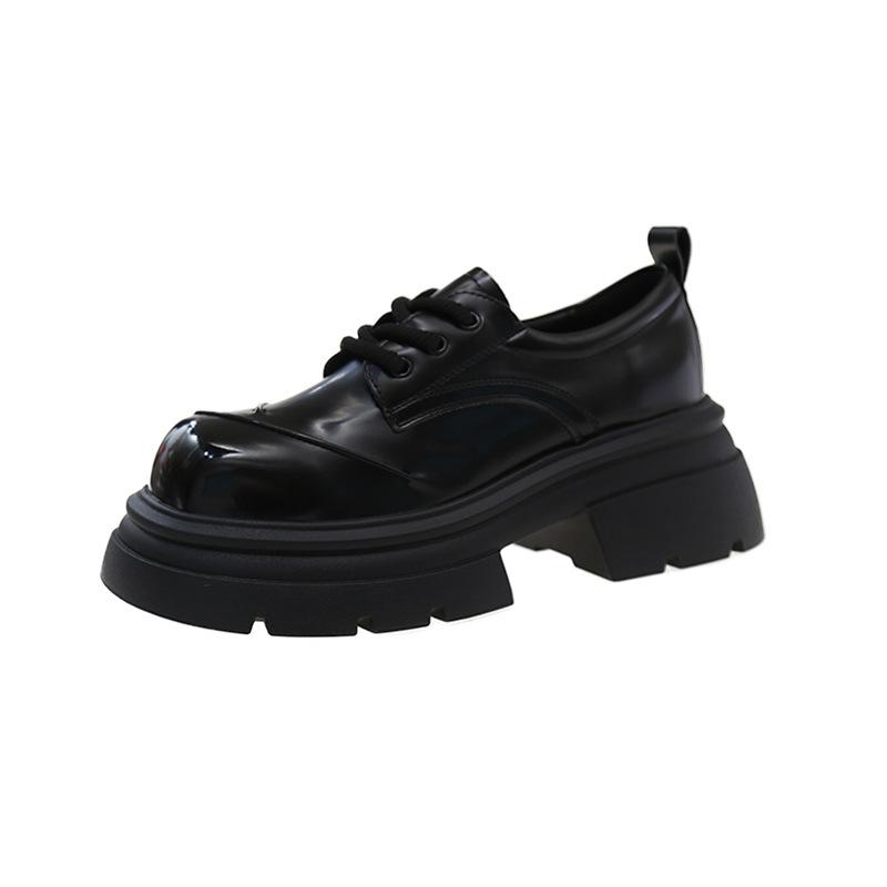 Internet celebrities with loafers women's 2025 summer new British college style single shoes retro brown lace-up small leather shoes