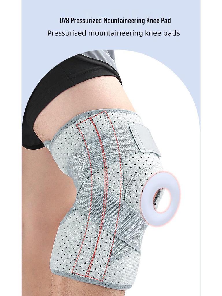 Gray Compression Knee Pad for Women & Men - Protective Support for Cycling, Running, Squats, and Mountaineering