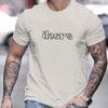 Men's Summer 100% Pure Cotton Fashionable Casual Loose Size THE Doors Printed Sports Round Neck Short Sleeved T-shirt Top Shirt