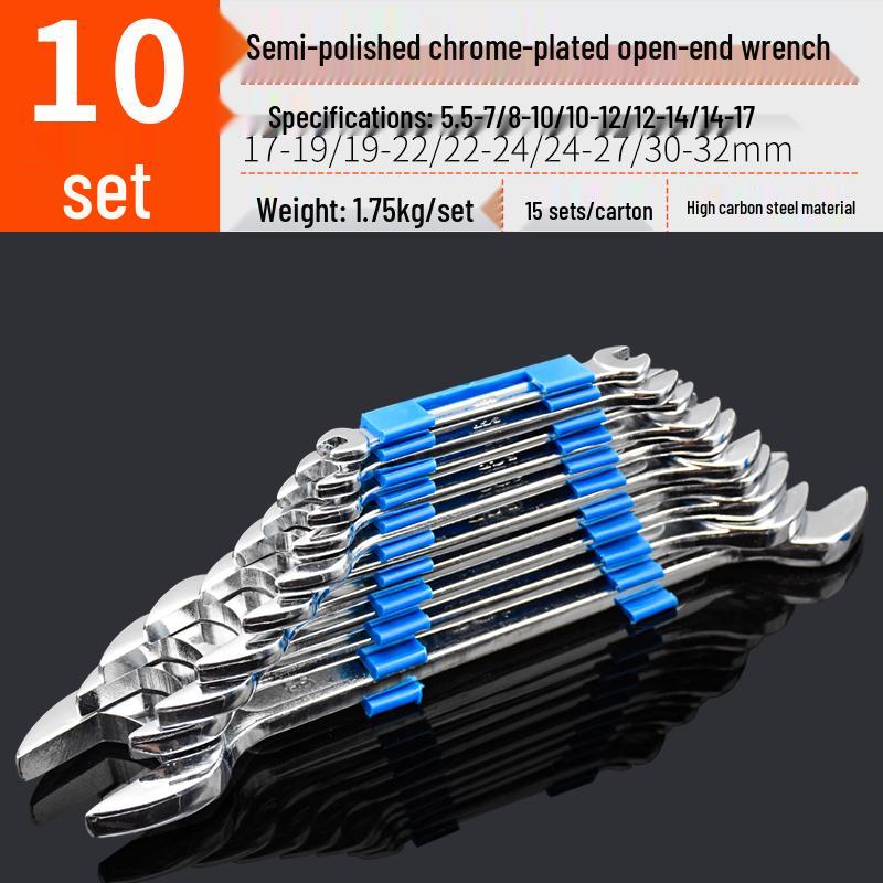 Heavy-Duty Double-Headed Open-End Wrench Set for Auto Repair - 14mm Fork Opening