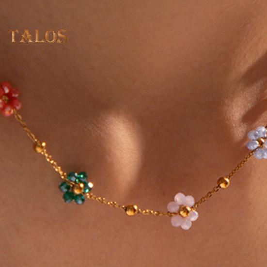 Dame Halskjede Armbånd Fargerikt Blomsteranheng Justerbar Lengde Søt Stil Ball Bryllupsfest Hals- og Håndleddsmykker Bursdag Jubileumsgave