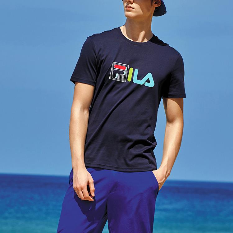 New FILA T Shirts Men's Legend Blue F51M228175FNV