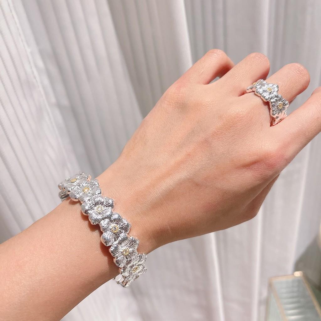 Italian High-end Jewelry Brand Retro Palace Wind Belt Diamond Brushed Four Leaf Clover Shell Agate Jade Bangle 18k Thick Gold Color Separation