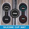 Car Silicone Coaster Anti-Slip Car Water Cup Mat Auto Accessories For Jeep Grand Cherokee Wrangler JK Renegade Gladiator Compass AKO1