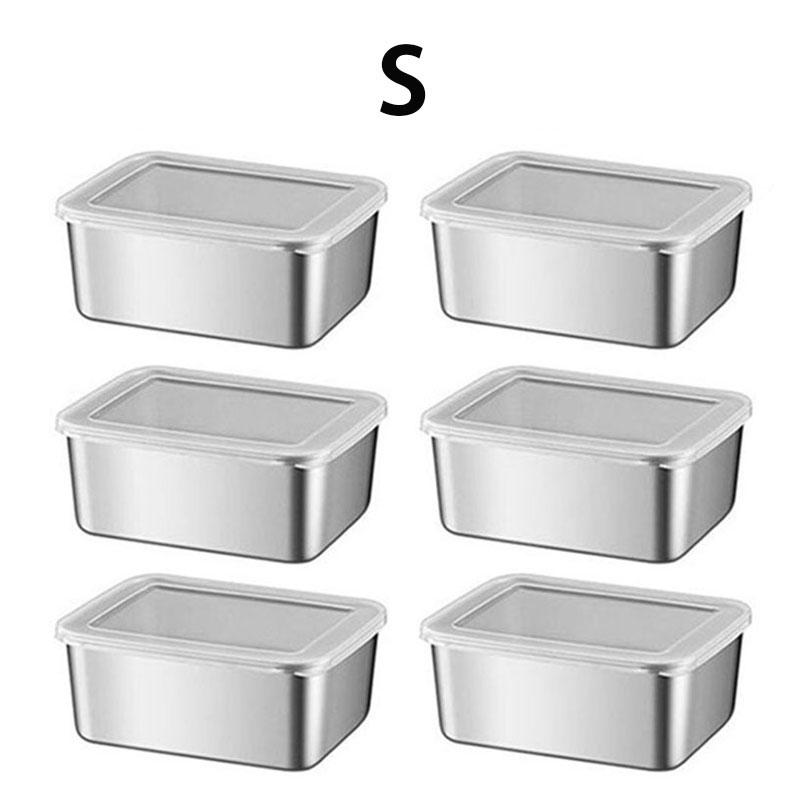 Stainless Steel Food Storage Box with Lid, Stackable Food Container, Reusable Food Storage Box, Office Metal Lunch Box
