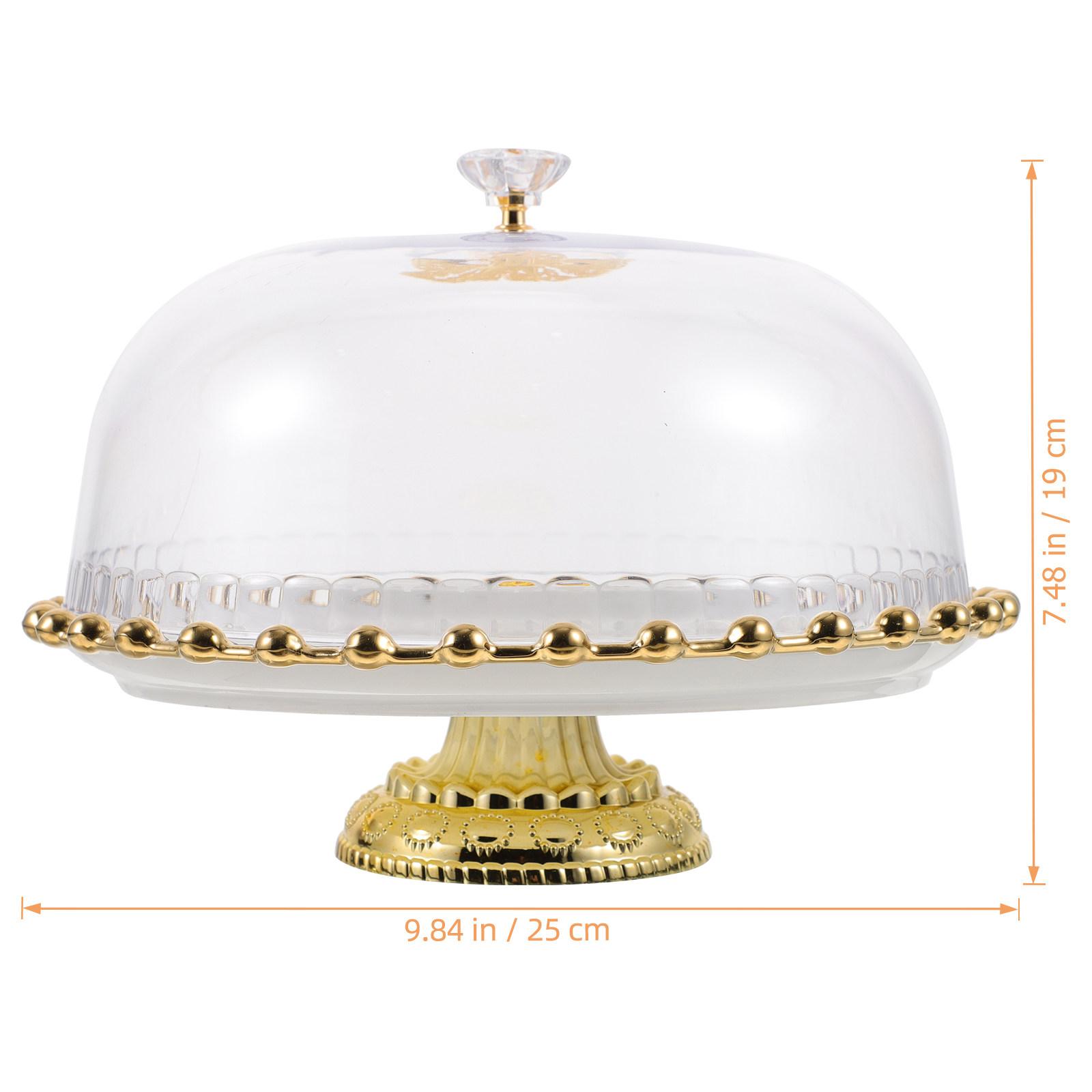

1 Set Stylish Ceramic Cake Stand High Base Dessert Holder Cake Display Plate Storage Tray for Weddings Parties білий