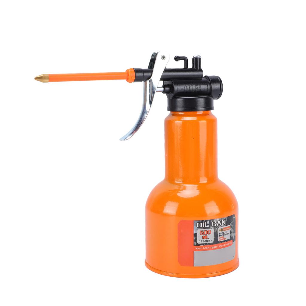 Pump Oiler Can 500ML Manual High Pressure Oil Can with Straight Spout for Car Motorcycle Factory Machinery Maintenance