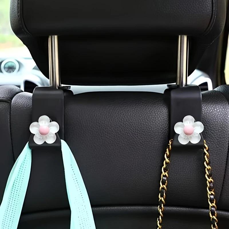 2pcs Car Seat Headrest Hook Back Hooks for Auto Back Seat Storage Organizer Hanger Holder for Handbag Purse Bags Clothes Coats