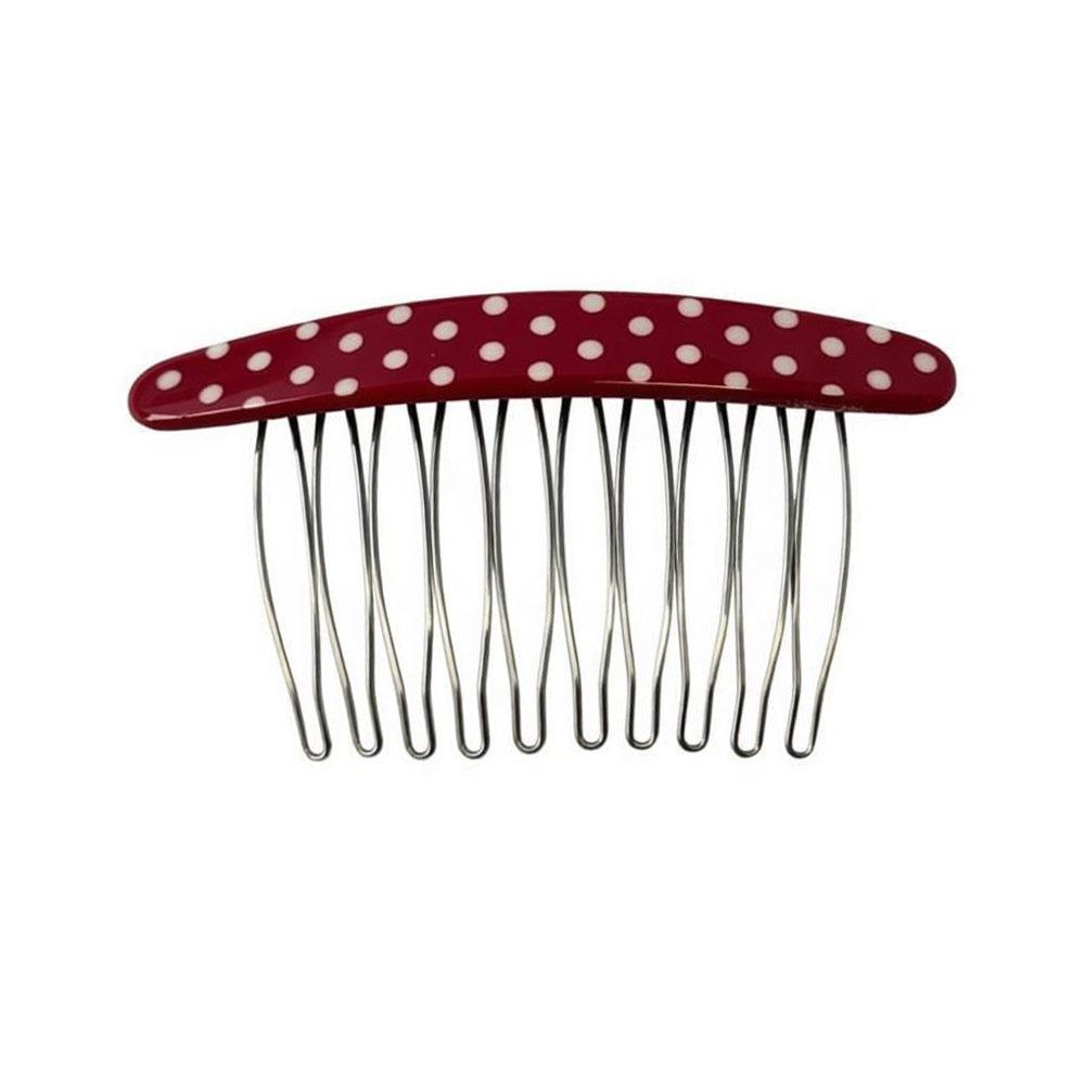 

Polka Dot Hair Combs Non-Slip Bangs Hair Clip Fashion Comb Clip for Princess Hair Accessories